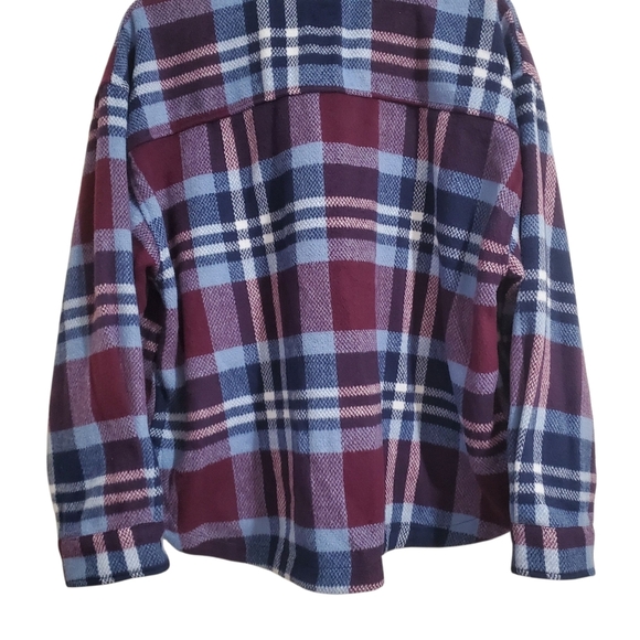 Frye Plaid Utility Shacket Jacket Button Front Pockets - Picture 9 of 15